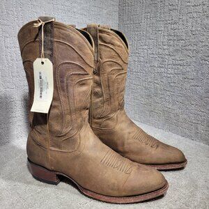 Tecovas The Cartwright Men's Size 10.5D US Brown Leather Pull-On Western Boots.